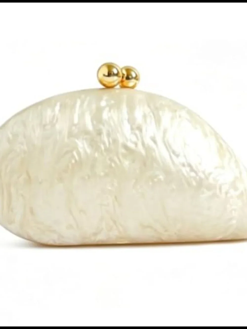 Acrylic Snail Shell Clutch Detachable Chain Evening Bag
